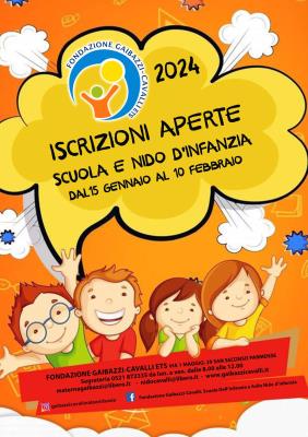 APERTURA ISCRIZIONI AL NIDO E ALLA SCUOLA DELL'INFANZIA DELLA FONDAZIONE GAIBAZZI CAVALLI