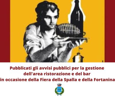 AVVISO PUBBLICO - EVENTO FIERA DELLA FORTANINA E DELLA SPALLA 2025 - SOMMINISTRAZIONE BEVANDE (BAR)